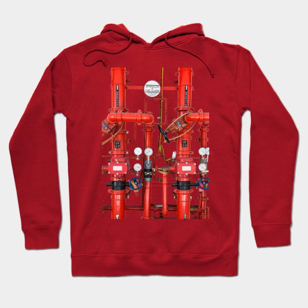 Decorative Art Red Pipes Hoodie by ernstc